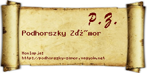 Podhorszky Zámor névjegykártya